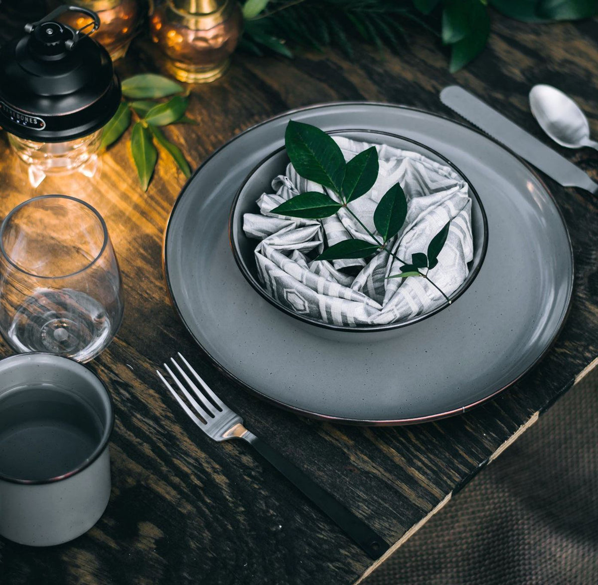 Enamelware Dining Collection - Slate Gray